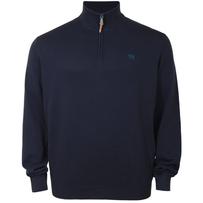 Plus Size Giuseppe Basic Quarter Zip Sweater Navy