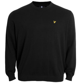 Lyle & Scott Plus Size Kn400 Crew Neck Cotton Merino Jumper Jet Black