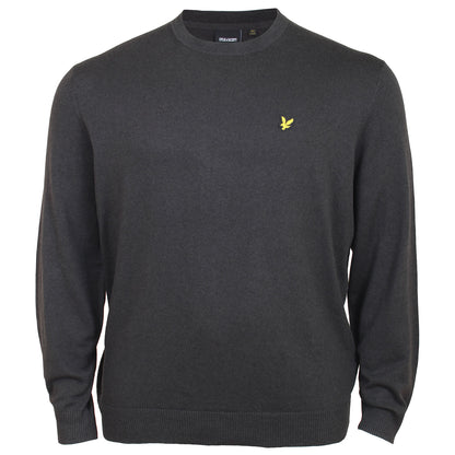 Lyle & Scott Plus Size Kn400 Cotton Merino Crew Jumper Gunmetal