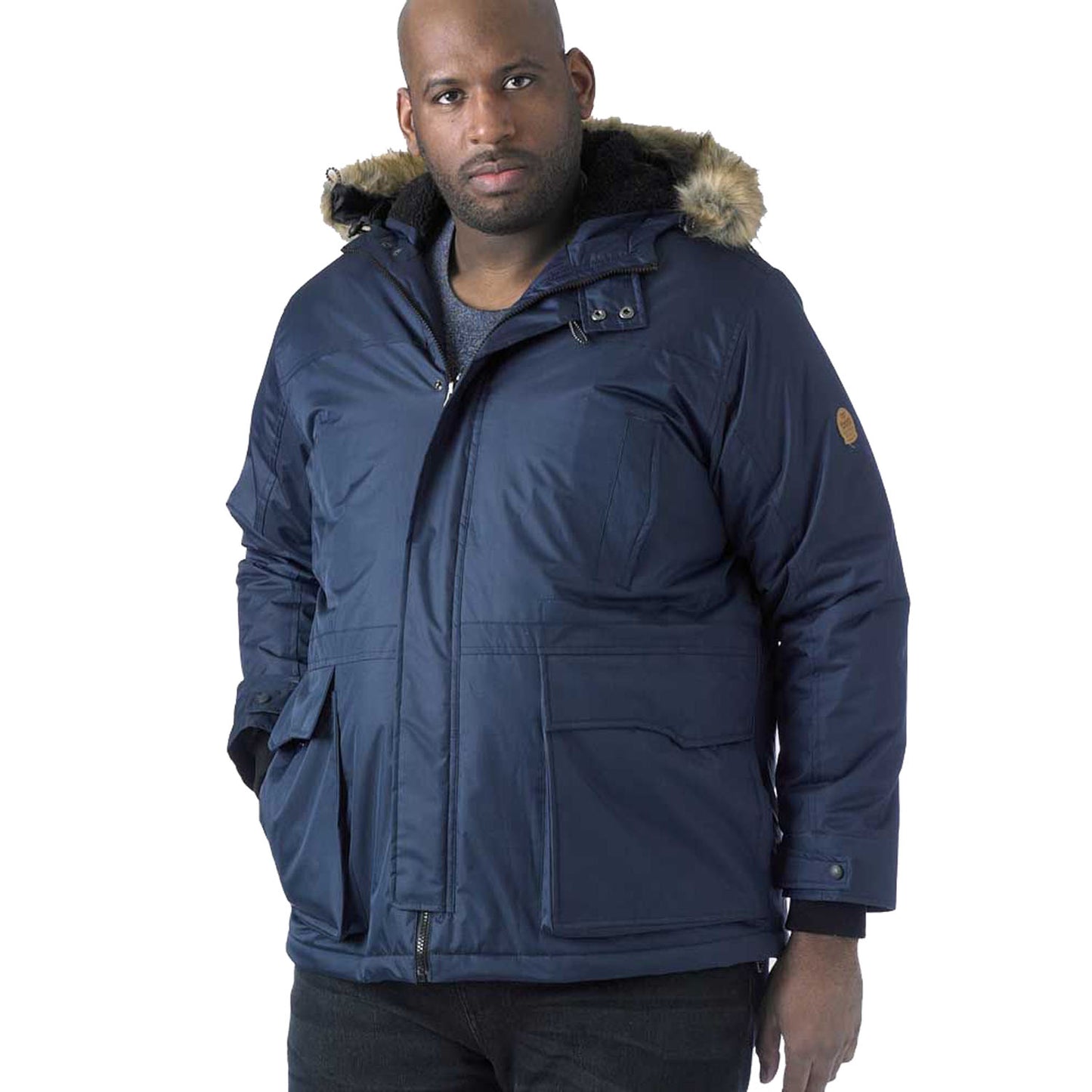 Plus Size Lovett Parka Style Jacket Navy