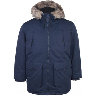 Jack & Jones Plus Size Construct Faux Fur Parka Navy Blazer