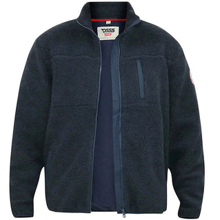 D555 Plus Size Smith Sherpa Fleece Jacket Navy