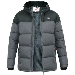 D555 Plus Size Worrall Quilted Puffer Jacket Charcoal