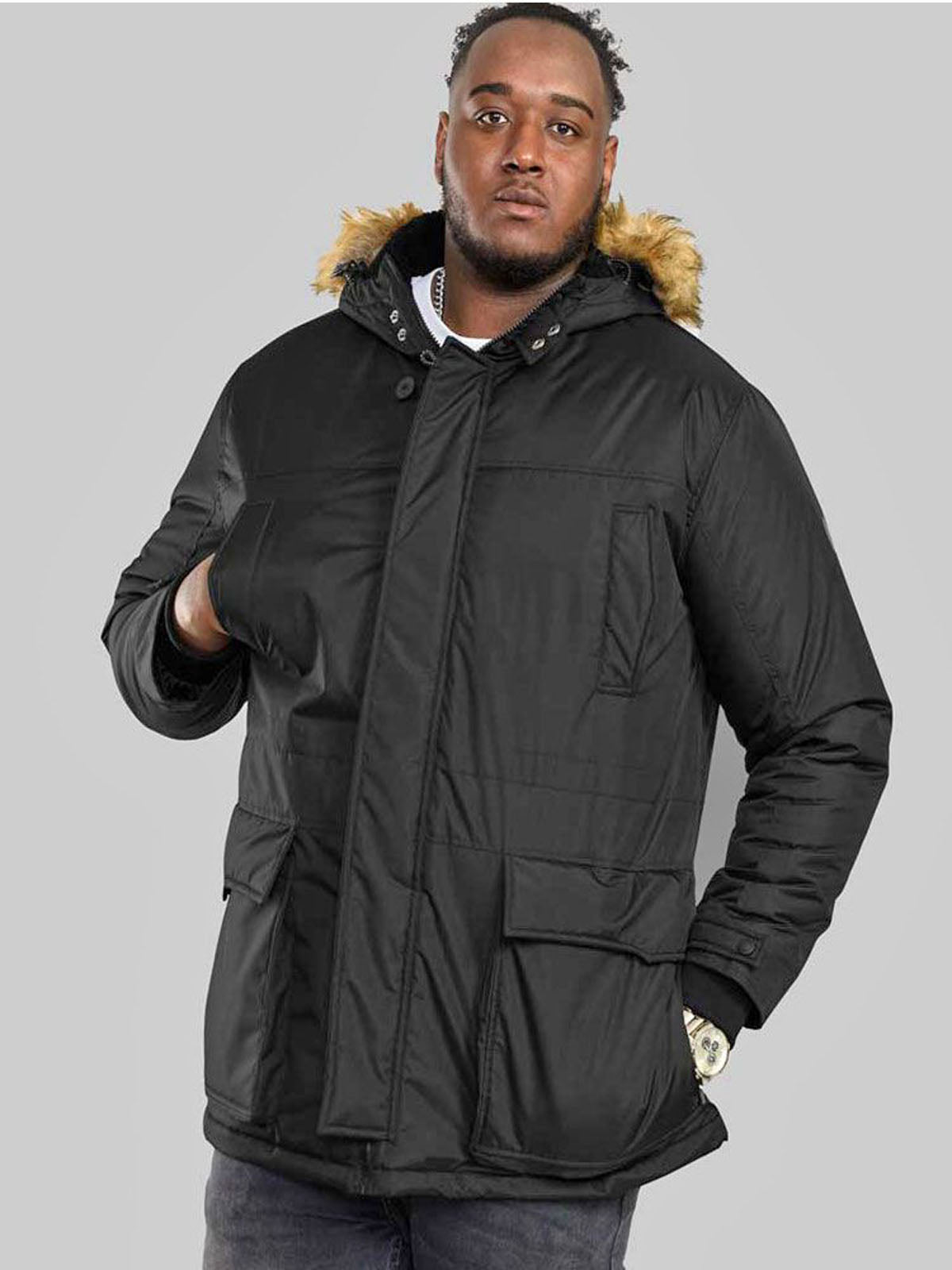 Plus Size Lovett Parka Style Jacket Black