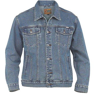 D555 Plus Size Trucker Denim Jacket Blue Stonewash