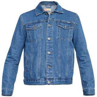 D555 Plus Size Trucker Denim Jacket Blue Stonewash