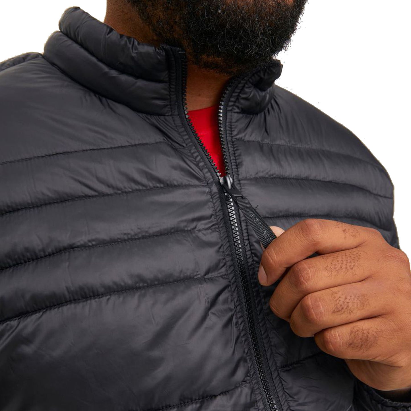 Jack & Jones Plus Size  Hero Hooded Puffer Jacket Black