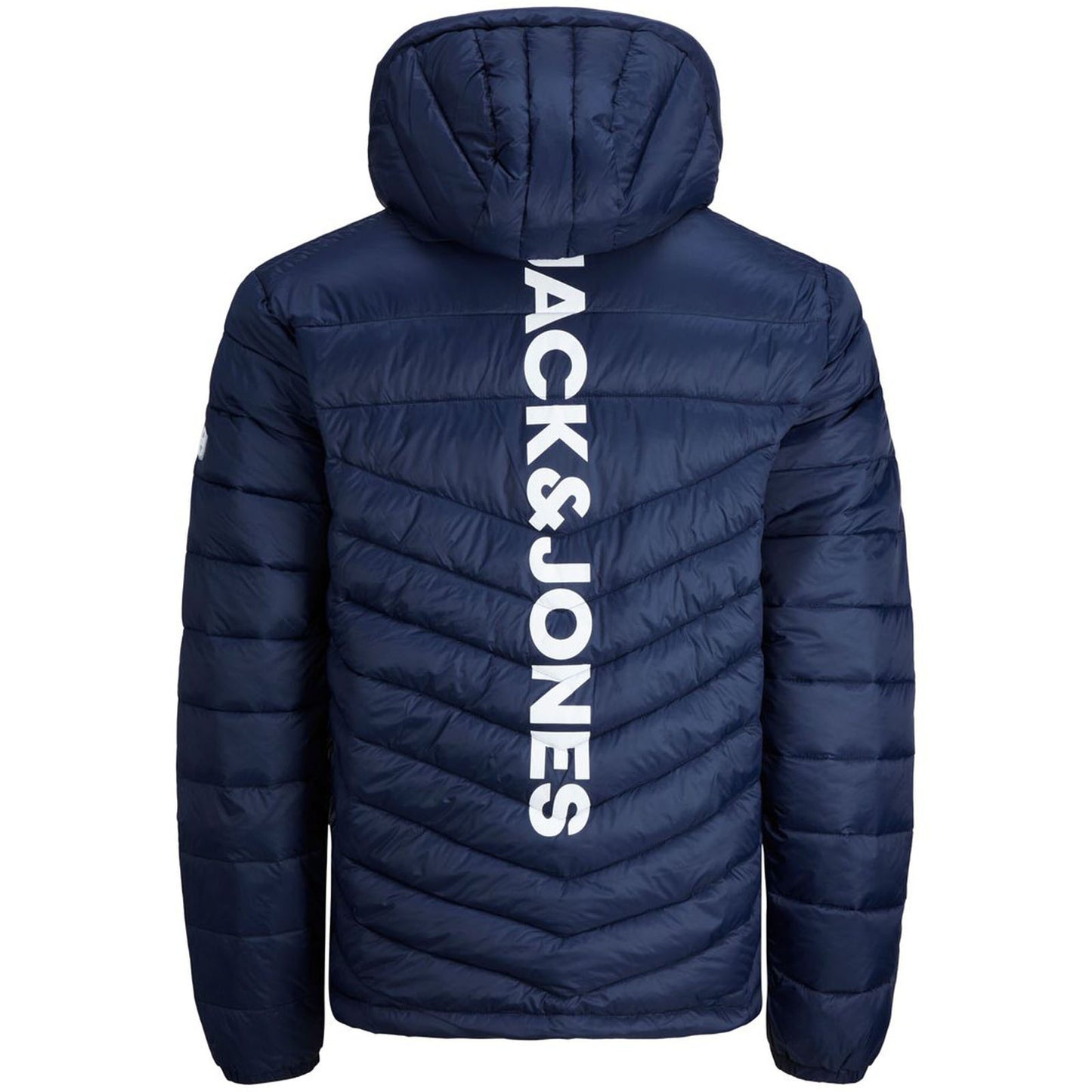 Jack & Jones Plus Size Hero Hooded Puffer Jacket Navy Print