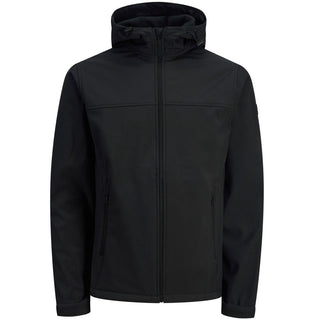 Jack & Jones Plus Size  Marvin Hooded Softshell Jacket Black