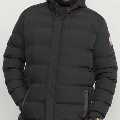 D555 Plus Size Grove Quilted Parka Jacket Black