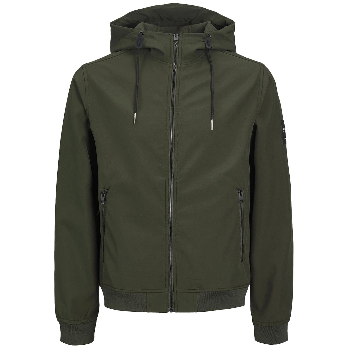 Plus Size Basic Softshell Hooded Jacket Rosin