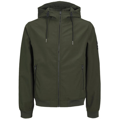 Plus Size Basic Softshell Hooded Jacket Rosin