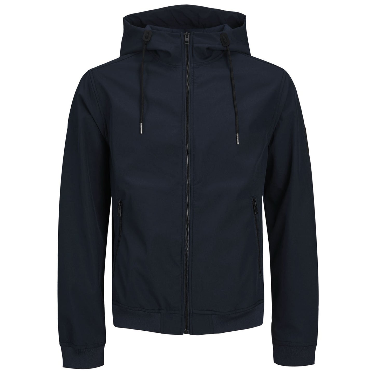 Plus Size Basic Softshell Hooded Jacket Navy Blazer