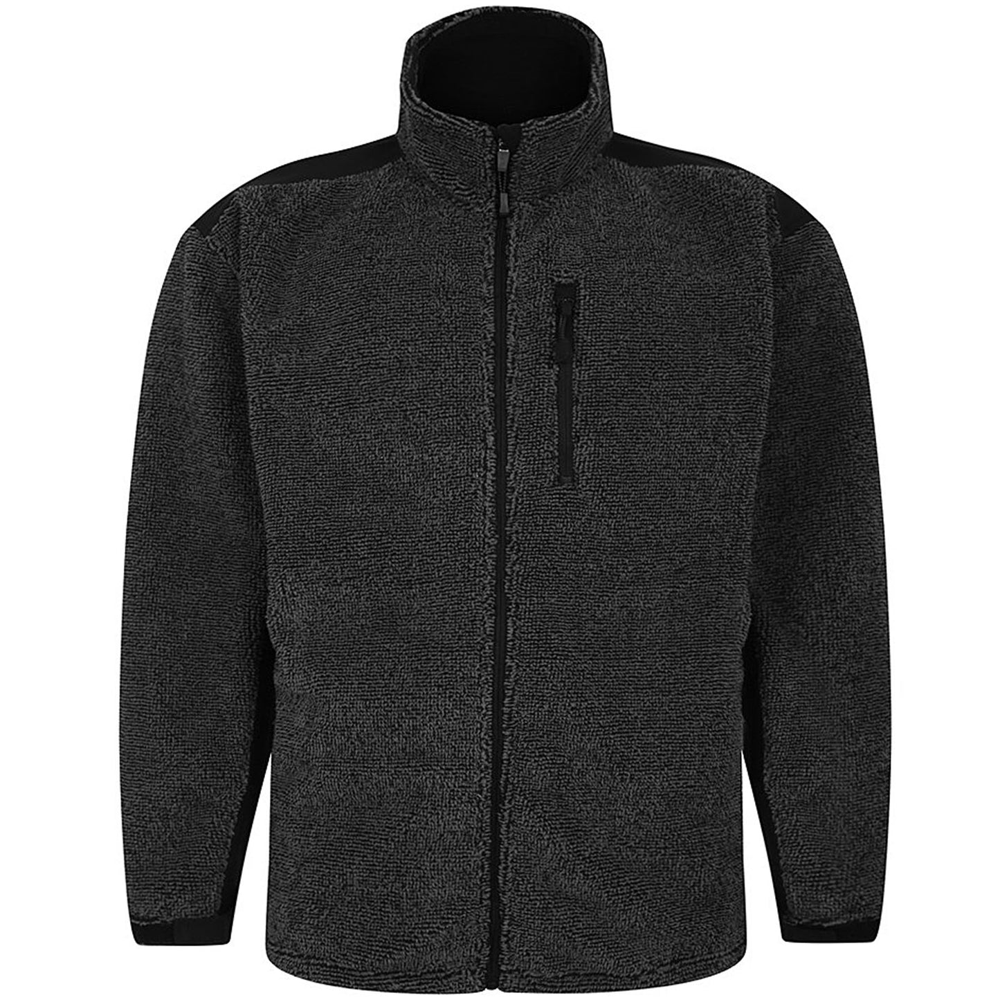 Plus Size Fl037 Fleece Jacket Charcoal/Black