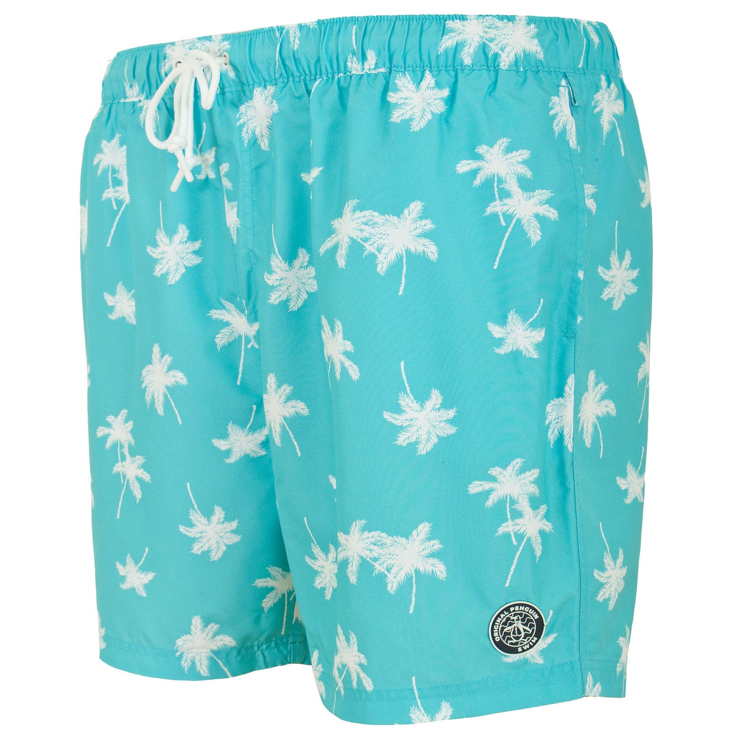 Plus Size Ojss3002 Palm Tree Swim Shorts Blue Atoll