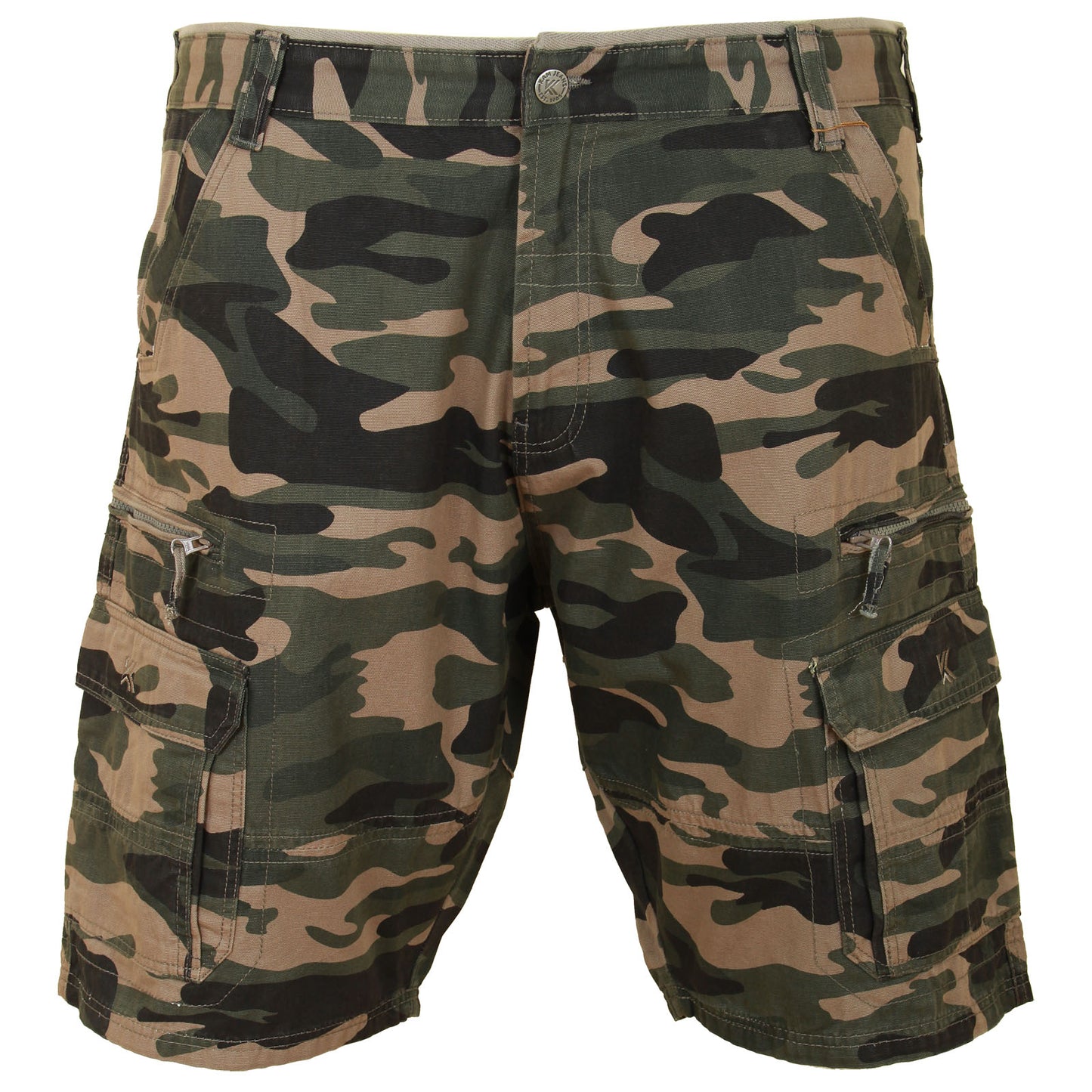 Plus Size Kbs329 Camouflage Cargo Shorts Khaki