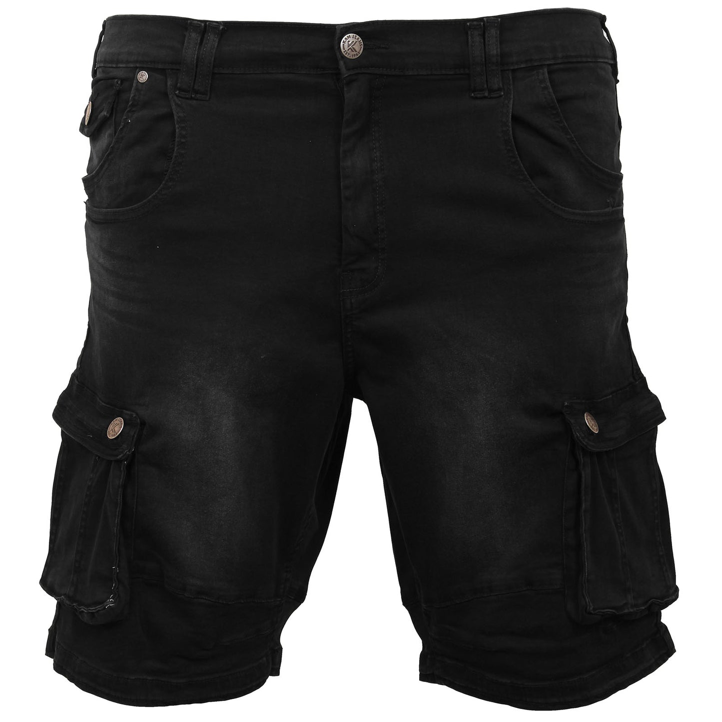 Plus Size Ivan Denim Stretch Cargo Shorts Black Used