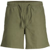 Jack & Jones Plus Size Jaiden Summer Linen Shorts Dusty Olive