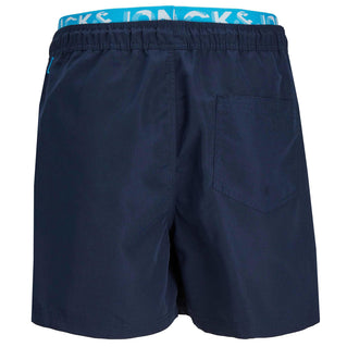 Jack & Jones Plus Size Fiji Neon Swim Shorts Navy Blazer