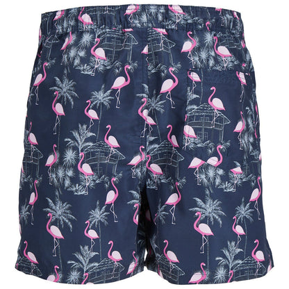 Plus Size Fiji Flamingo Aop Swim Shorts Navy Blazer