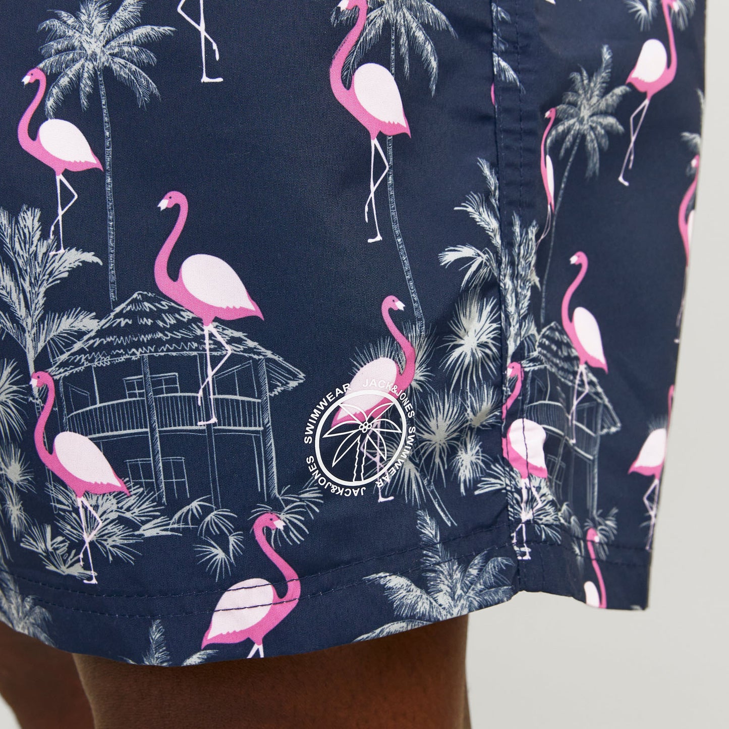 Plus Size Fiji Flamingo Aop Swim Shorts Navy Blazer