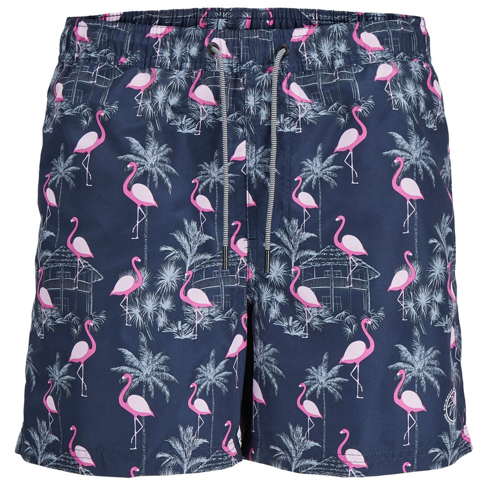 Jack Jones Jack Jones Plus Size Fiji Flamingo Aop Swim Shorts Navy Blazer Bigboys