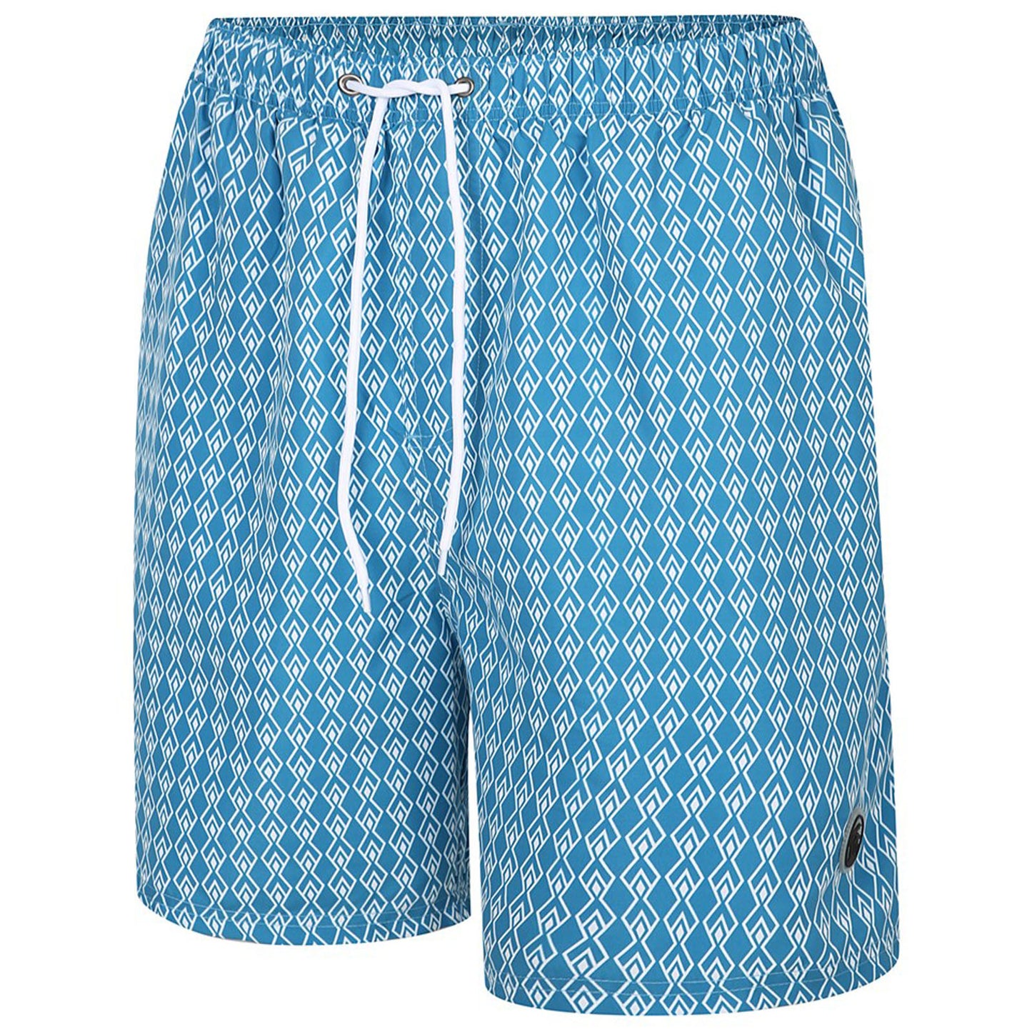 Plus Size Sw094 Geometric Print Beach Swim Shorts Blue