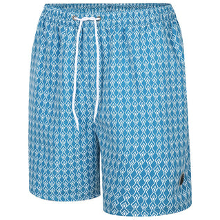 Espionage Plus Size Sw094 Geometric Print Beach Swim Shorts Blue