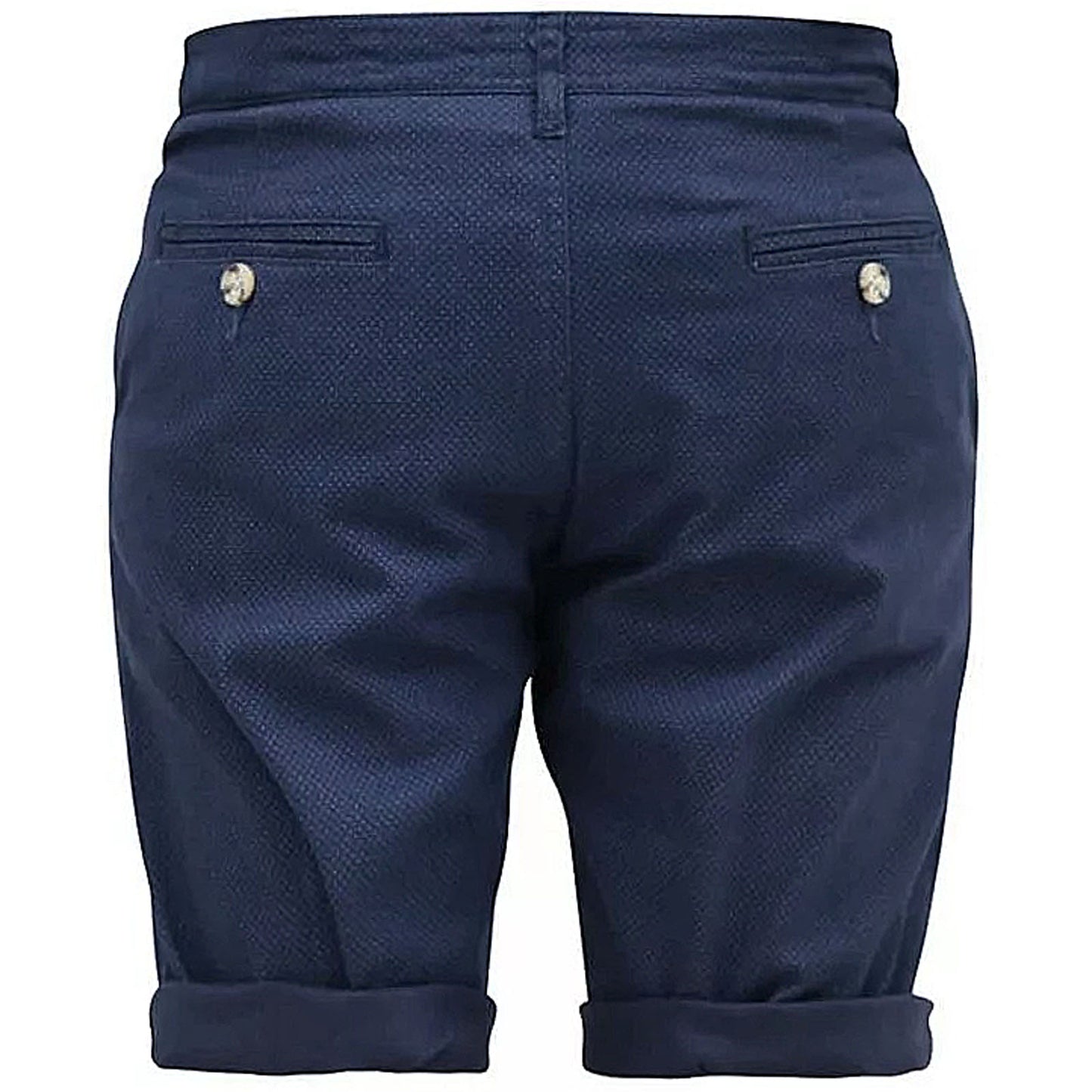 Plus Size Warren Printed Stretch Chino Shorts Navy