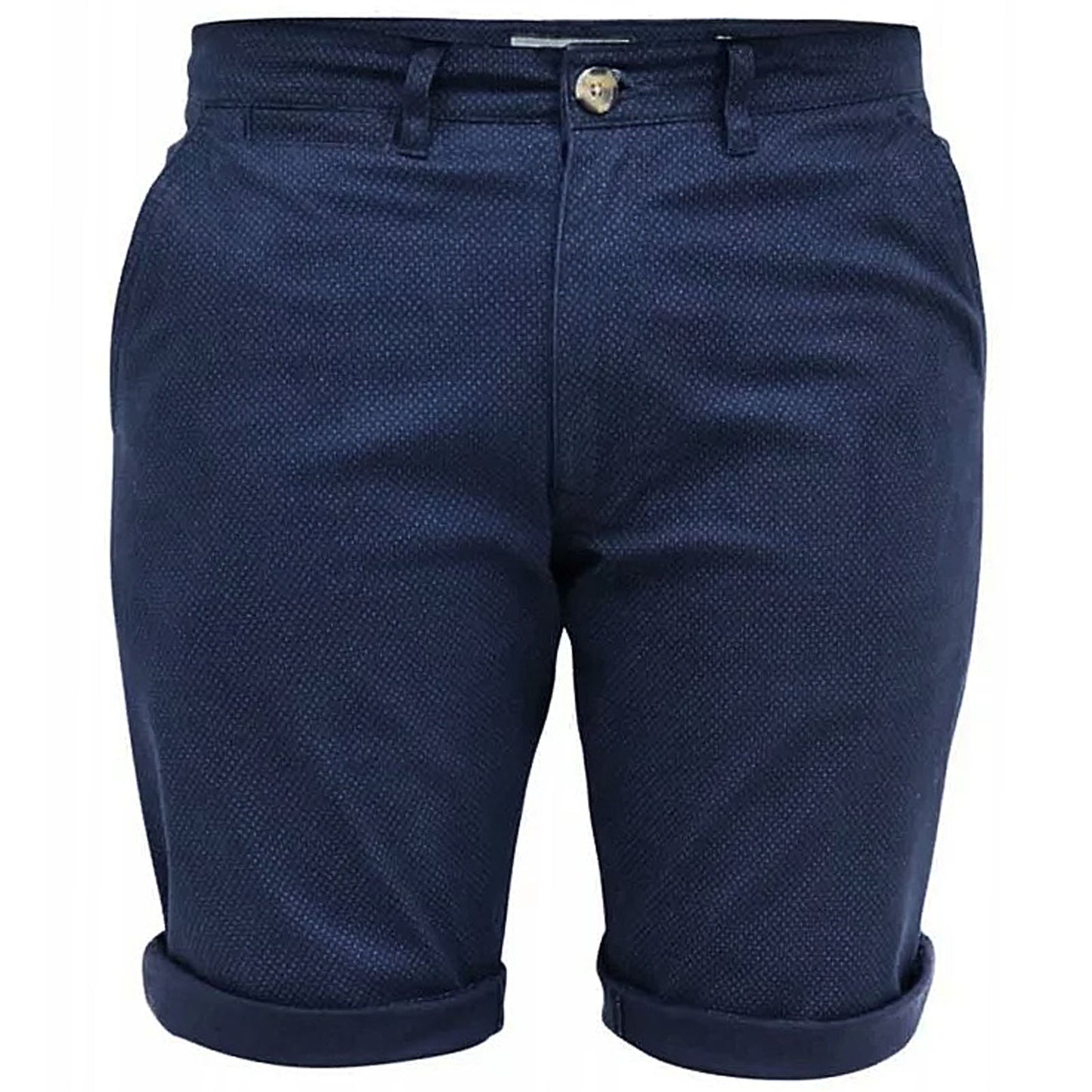 Plus Size Warren Printed Stretch Chino Shorts Navy