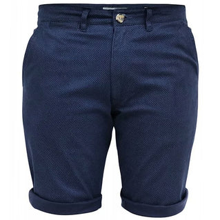 D555 Plus Size Warren Printed Stretch Chino Shorts Navy