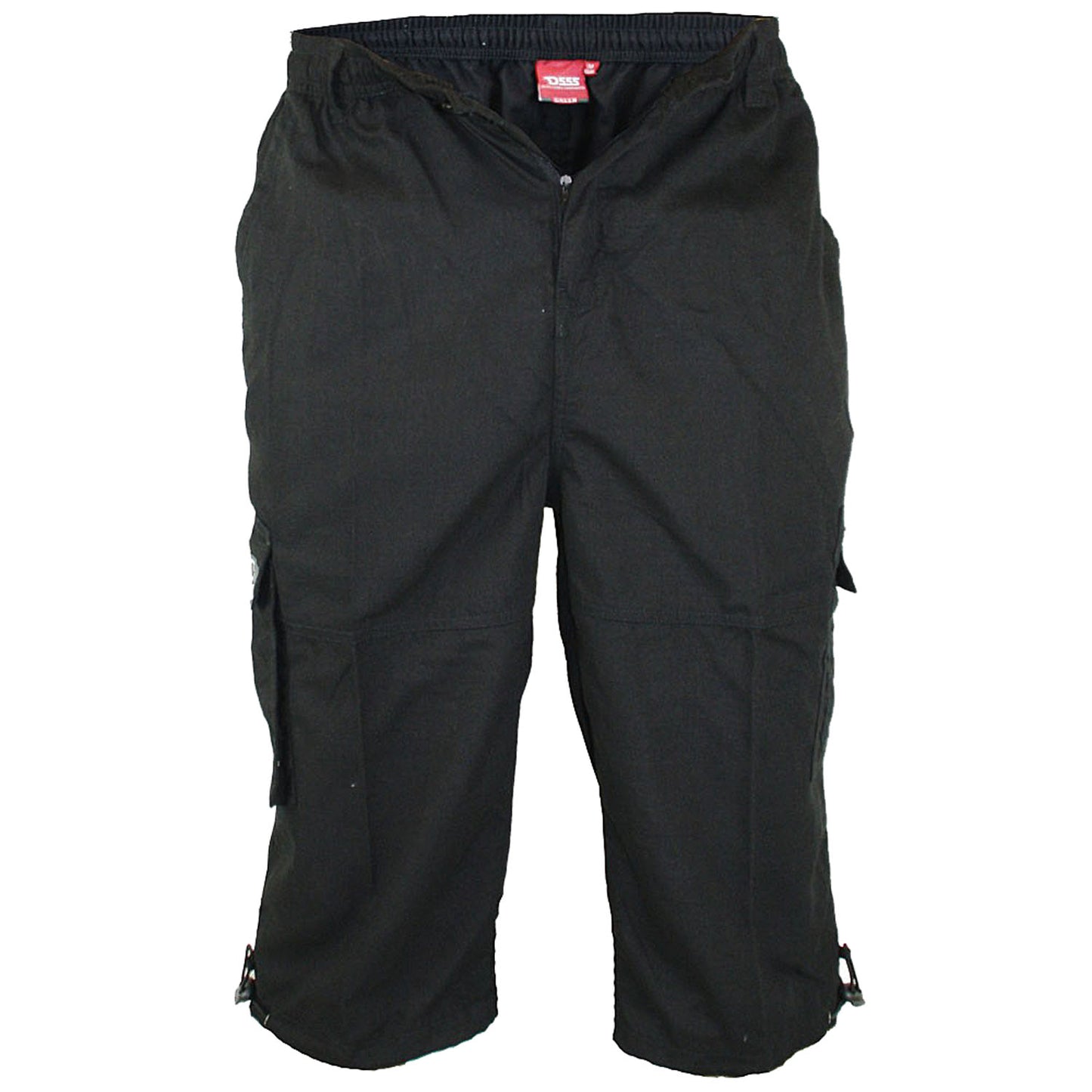 Plus Size Mason 3/4 Long Cargo Shorts Black