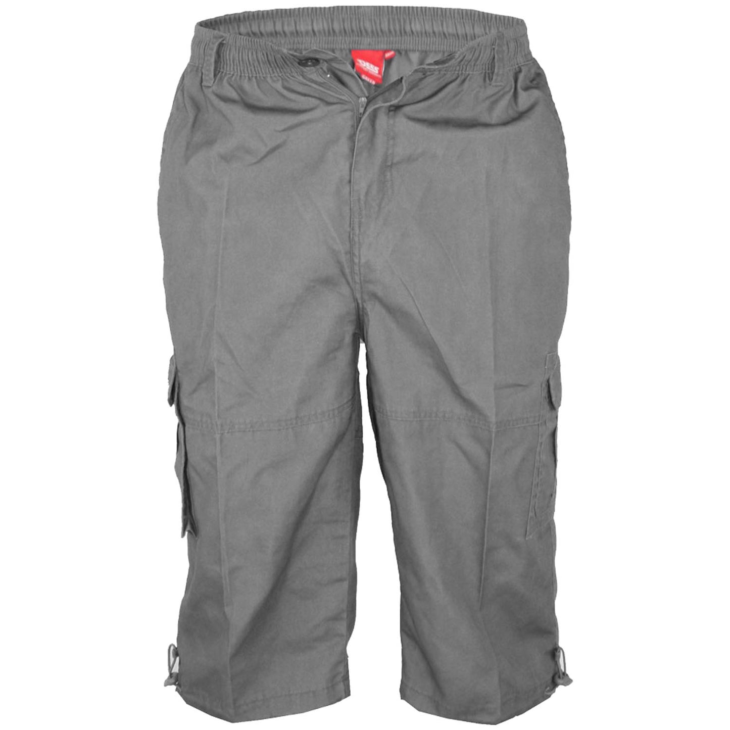 Plus Size Mason 3/4 Long Cargo Shorts Dark Grey