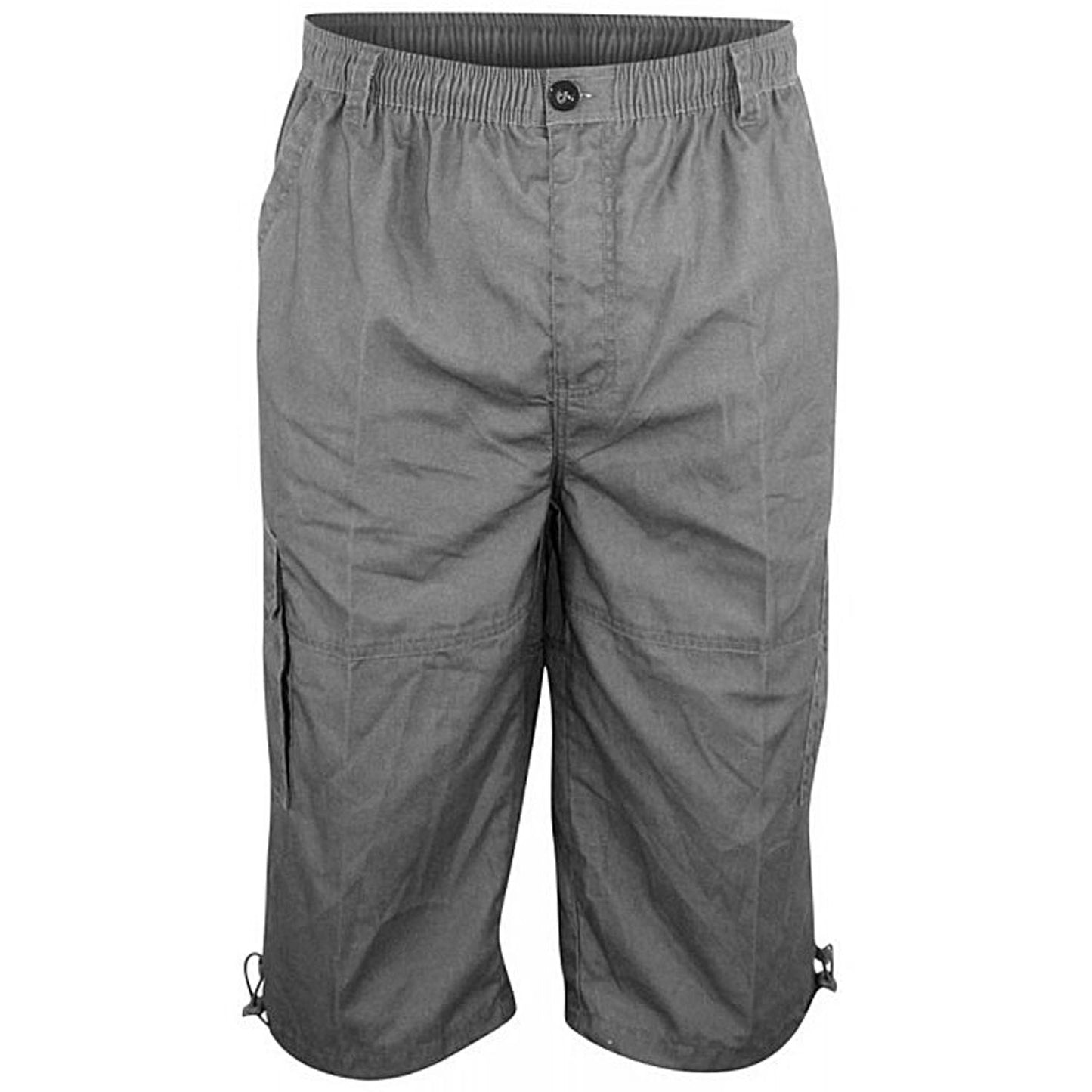 Plus Size Mason 3/4 Long Cargo Shorts Dark Grey