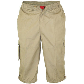 D555 Plus Size Mason 3/4 Long Cargo Shorts Sand