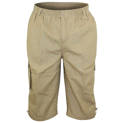 D555 Plus Size Mason 3/4 Long Cargo Shorts Sand