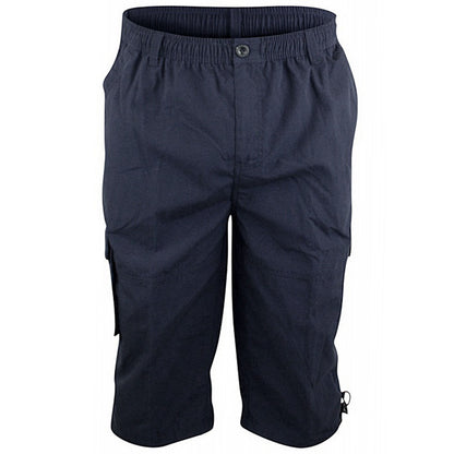 Plus Size Mason 3/4 Long Cargo Shorts Navy