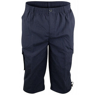 D555 Plus Size Mason 3/4 Long Cargo Shorts Navy