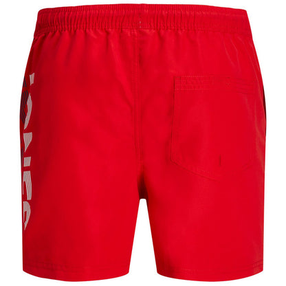 Plus Size Fiji Splice Logo Swim Shorts Chinese Red