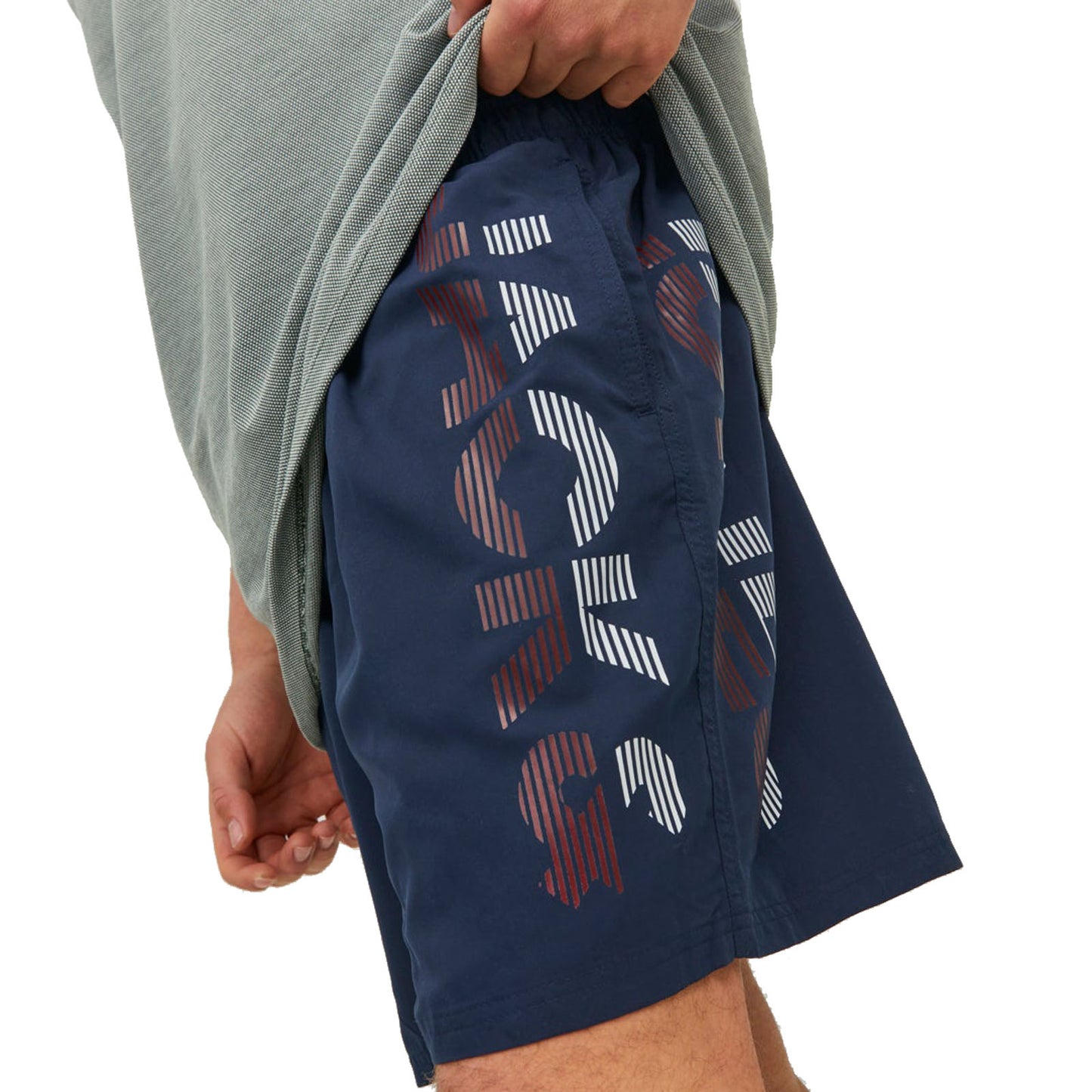 Plus Size Fiji Splice Logo Swim Shorts Navy Blazer