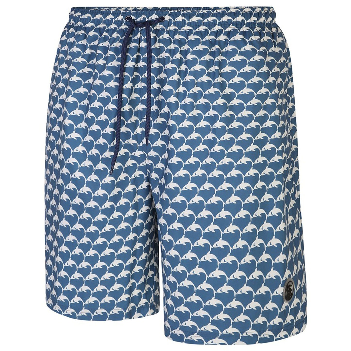 Plus Size Sw090 Shark Print Swim Shorts Blue