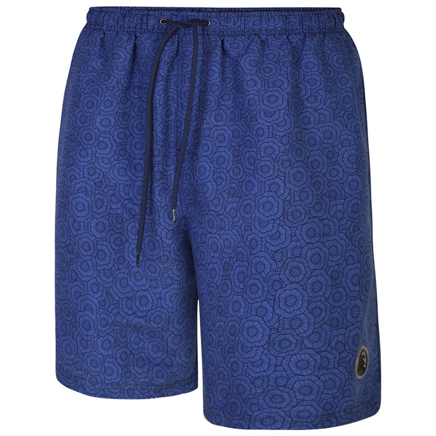 Plus Size Sw092 Geometric Print Swim Shorts Blue