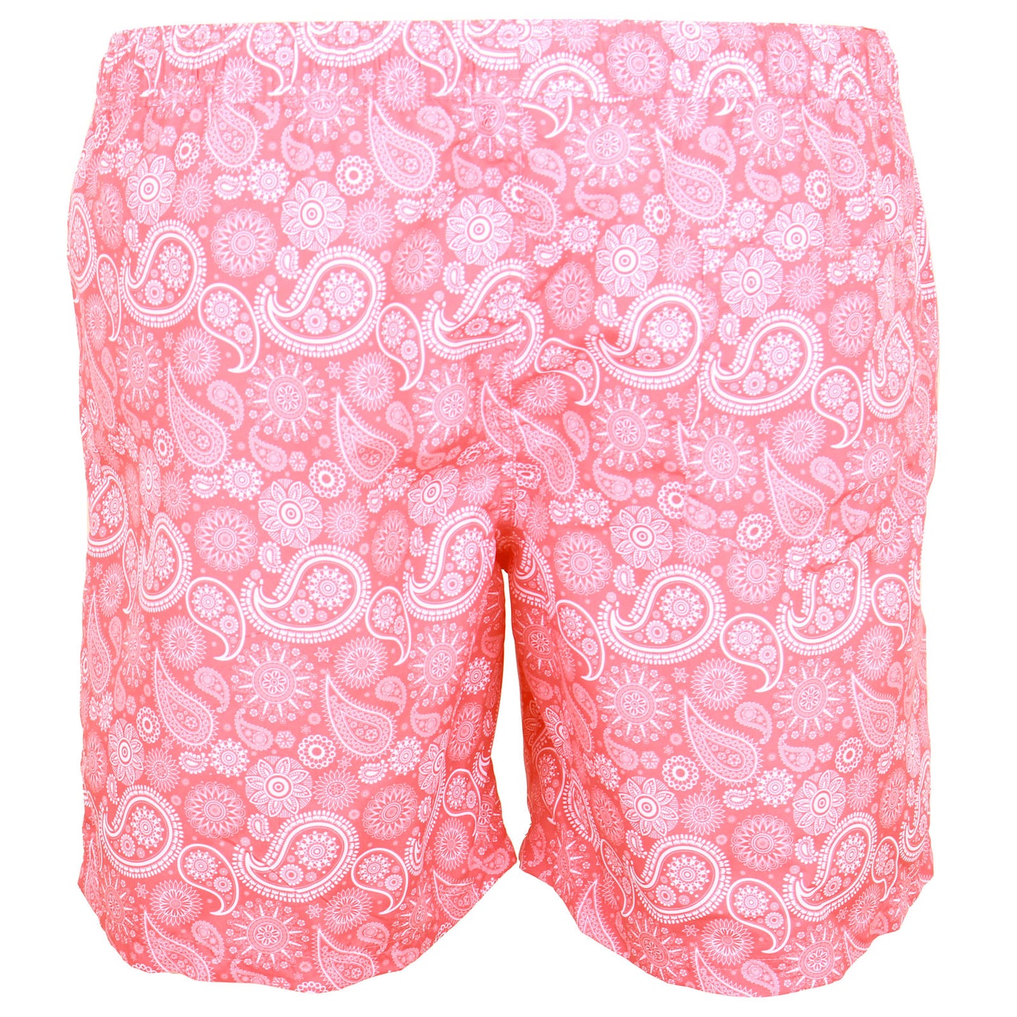 Plus Size Fiji Paisley Swim Shorts Hot Coral