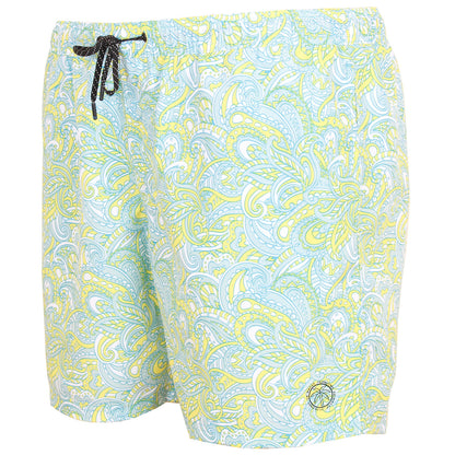 Plus Size Fiji Paisley Swim Shorts Ethereal Blue