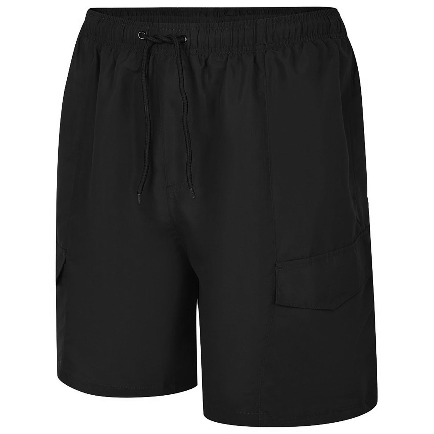 Plus Size Sw093 Cargo Beach Swim Shorts Black