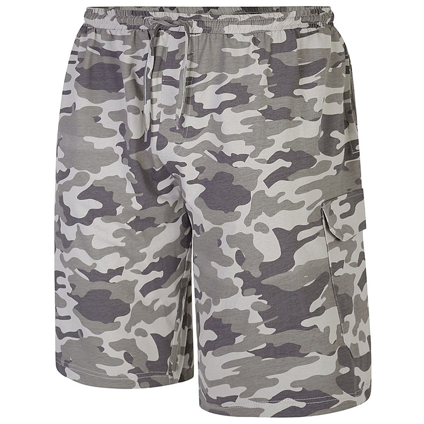 Plus Size Lw144 Long Cargo Lounge Shorts Grey Camo