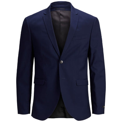 Plus Size Franco Slim Notch Lapel Blazer Medieval Blue