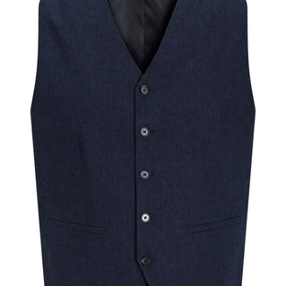 Jack & Jones Plus Size Riviera Linen Slim Waistcoat Dark Navy