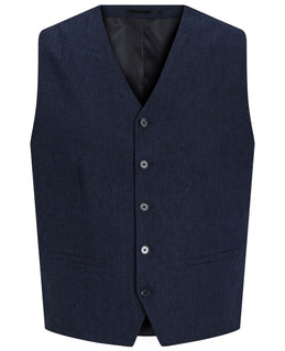 Jack & Jones Plus Size Riviera Linen Slim Waistcoat Dark Navy