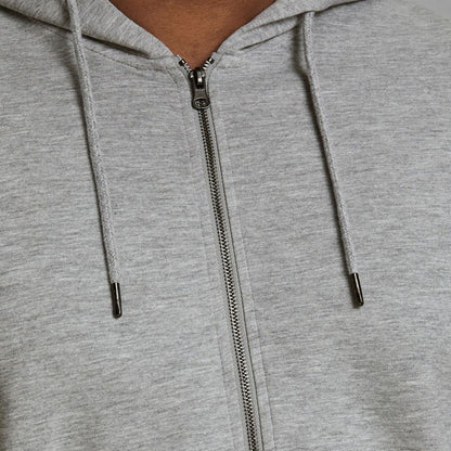 Jack & Jones Plus Size Basic Zip Hoodie Grey Melange